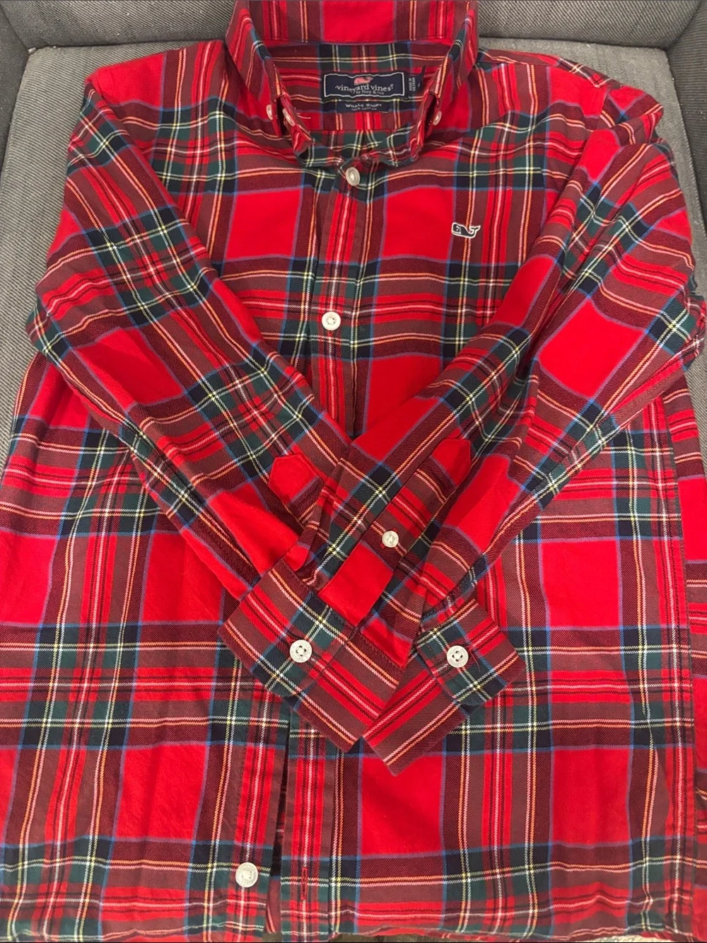 Vineyard Vines Red Plaid Button-Down Shirt for Kids - Multicolor Tartan